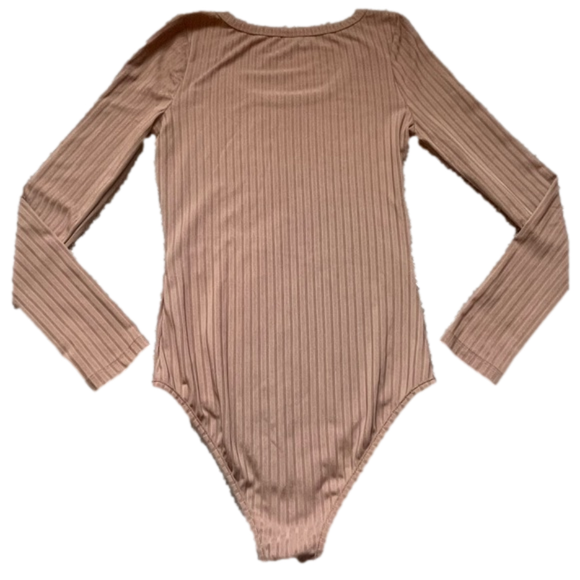 EUC Shein size small tan ribbed bodysuit - Picture 2 of 2